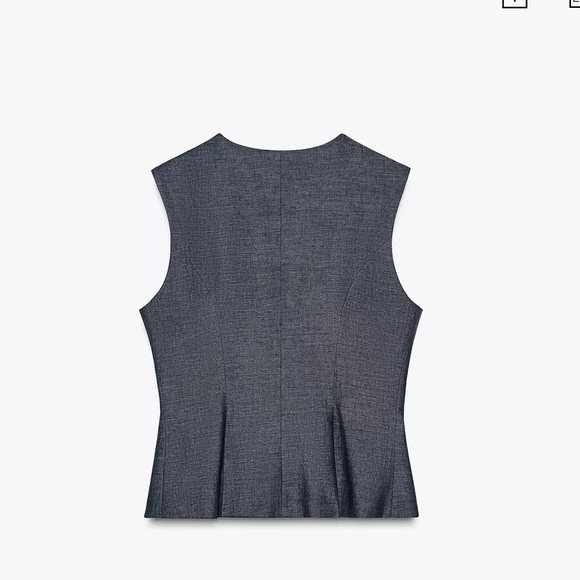 Zara NWT linen dart vest 2746/785 - Picture 4 of 9